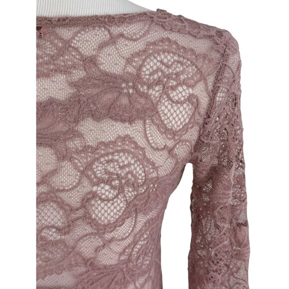 Guess Mauve Sweetheart Neck Lace Top • Coquette Fairycore Baddie Soft Girl Y2K - Picture 10 of 16